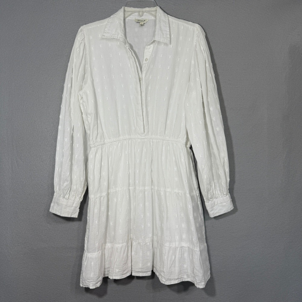 Sim & Sam Women's Cottagecore Tiered Textured Peasant Dress Size L Boho‎